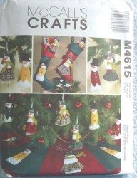 4615 CHRISTMAS SNOWMAN ORNAMENTS, STOCKING, SKIRT PATTERN